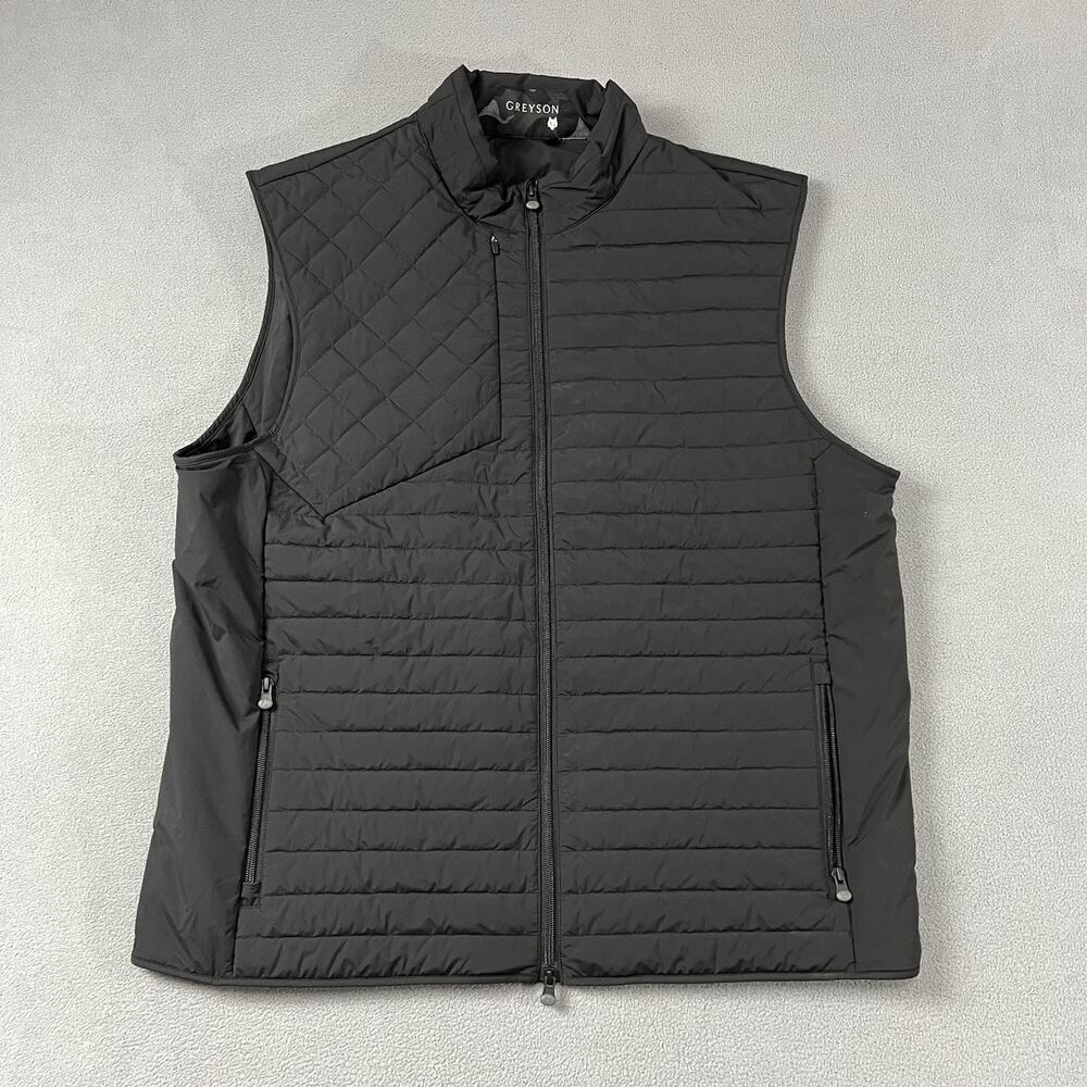 Greyson Vest Mens Size XL Black Yukon X Lite Ultralight Hybrid Full Zip Golf